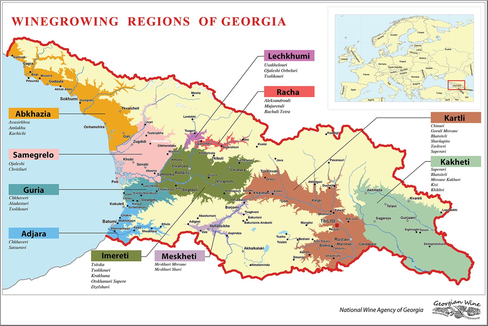 ジョージアワイン産地マップ